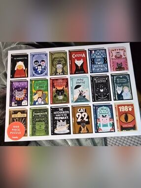 1000-Piece Novel Cat Book Covers Jigsaw Puzzle – Multicolor